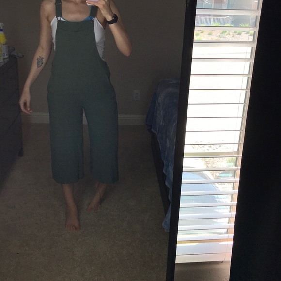 Green relaxed fit overalls - Picture 2 of 3